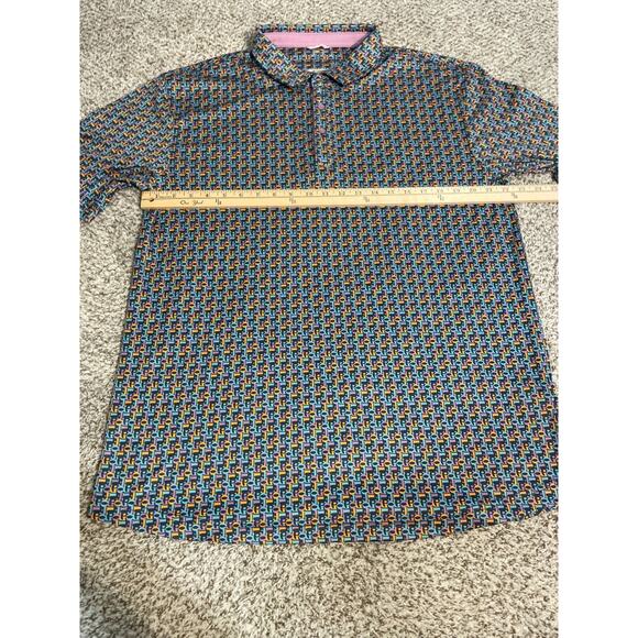 Swannies Men's Golf Polo Shirt Men’s XL Violet All Over Print Performance - Picture 8 of 11